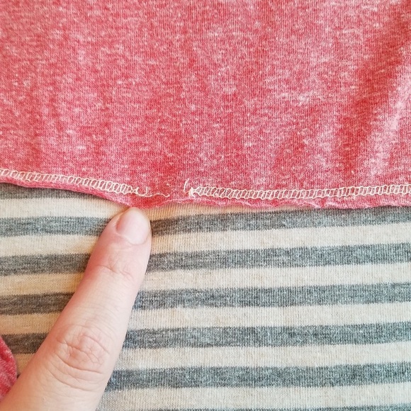 Lace back pink gray top size XL lightweight - Picture 5 of 8